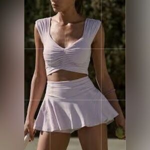 SET Free People Movement Tennis Set Pleats & Thank You Skort/Breathe Deeper Tank